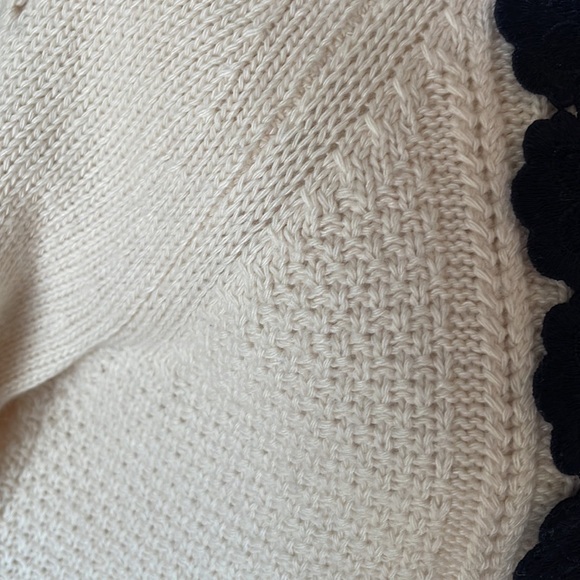 J CREW cable knit embellished ruffled front sweater cowl neck WOOL cream size XS - Picture 6 of 17